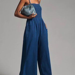 Anthropologie Denim Pilcro Smocked Romper, Size Medium